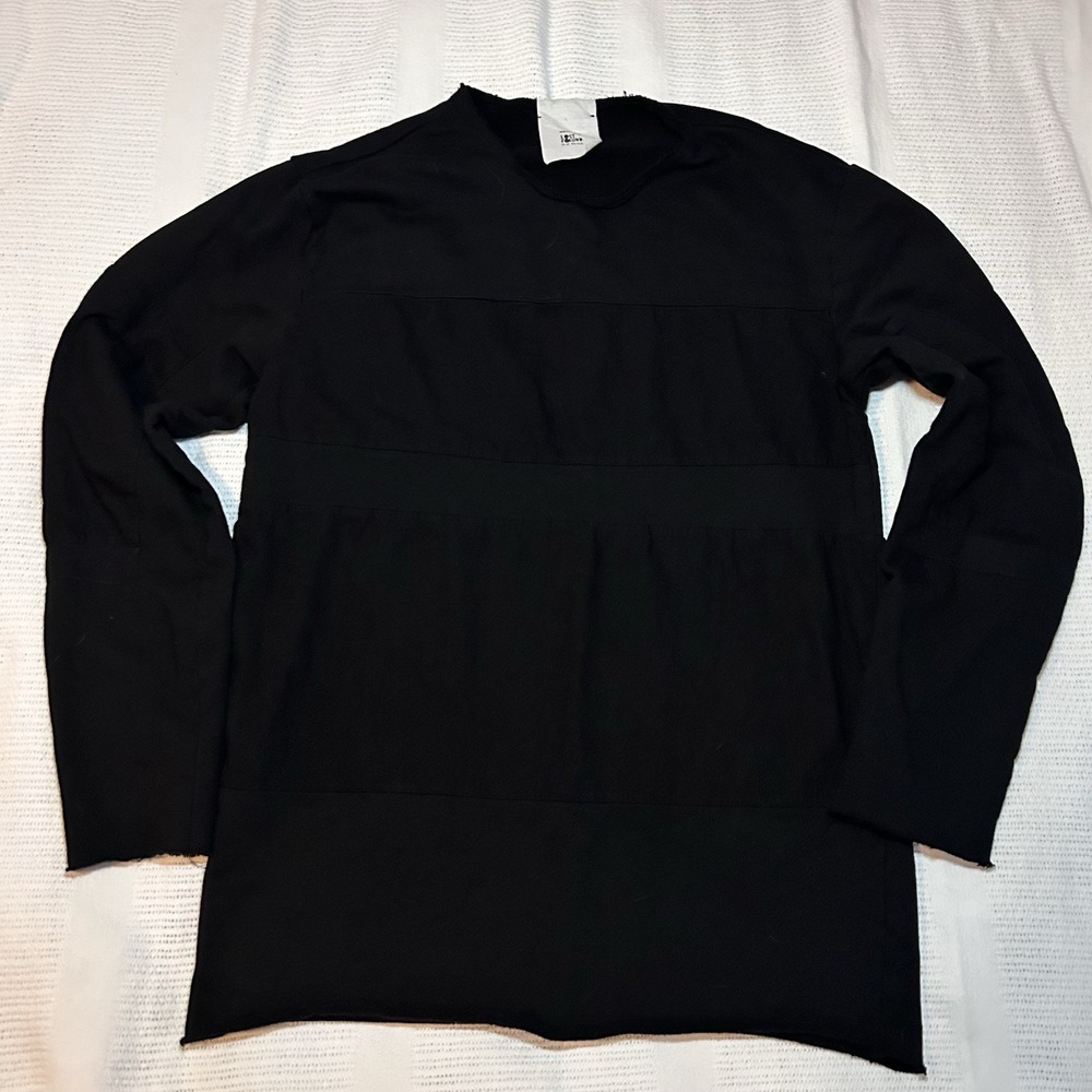 Lost & Found M Men's Black Cotton Raw Edge Lightweight Sweatshirt